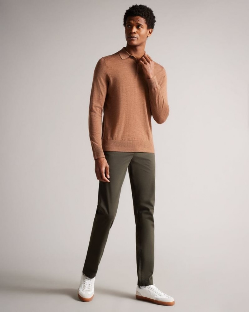 Ted Baker Genay Slim Fit Chinos Beige | Mainline Menswear United States